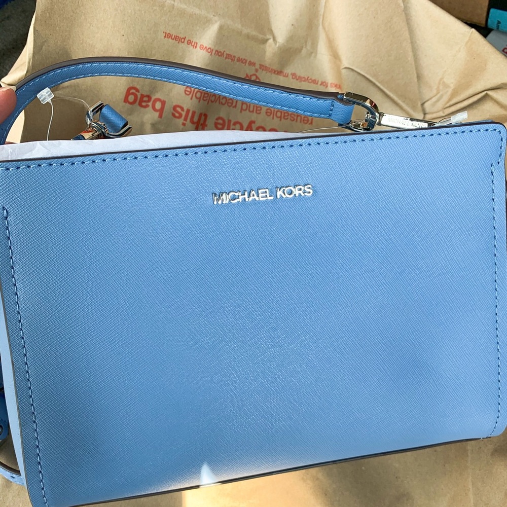 NWT michael kors medium messenger french blue